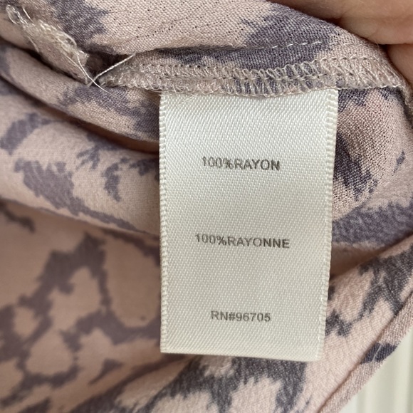 Rebecca Taylor One Shoulder Top Mauve Gray Leopard Print Crepe Blouse - Picture 6 of 12